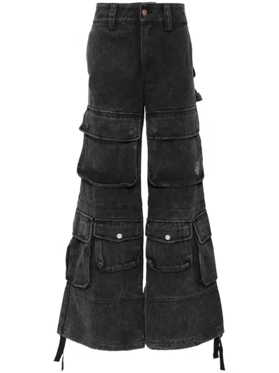 Untitled Artworks Jeans Mit Aufgesetzten Taschen In Schwarz