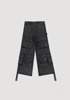 Untitled Artworks Cargo Pants Wide Black In Black