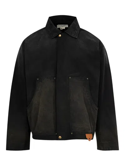 Untitled Artworks Denim Workwear Jacket In Black