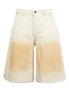Untitled Artworks Faded-effect Shorts In Silver