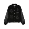 Untitled Artworks Angel Of Death Varsity Bomber Jacket In Black