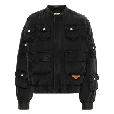 Untitled Artworks Logo-embroidered Bomber Jacket In Black