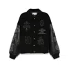 Untitled Artworks Angel Of Death Varsity Bomber Jacket In Black
