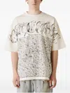 Untitled Artworks Script-print Cotton T-shirt In Neutral
