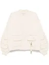 Untitled Artworks Washed Cargo Bomber Jacket In Cream