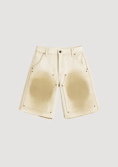 Untitled Artworks Workwear Shorts Cream In White