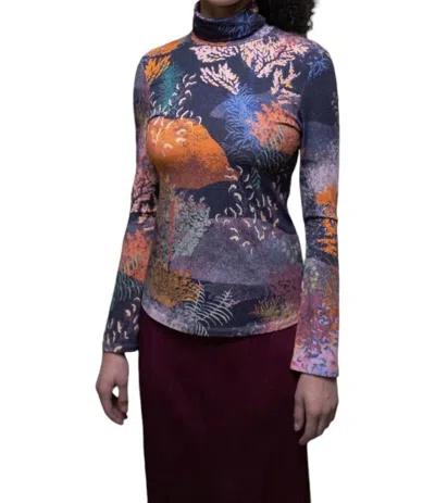 Untitled In Motion Orma Turtleneck Top In Tramuntana In Multi