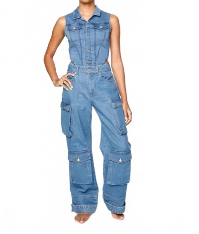 Untourage The Label Venue Constructed Cargo Jeans In Blue