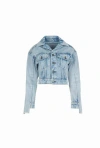 Untourage The Label Webster Crop Jacket In Blue