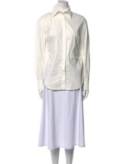 Pre-owned Unttld Long Sleeve Button-up Top In Neutral