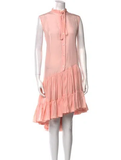 Pre-owned Unttld Mock Neck Midi Length Dress In Pink