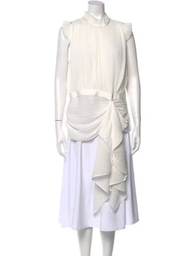 Pre-owned Unttld Mock Neck Sleeveless Top In Neutral