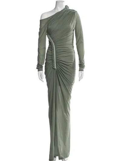 Pre-owned Unttld One-shoulder Long Dress In Green