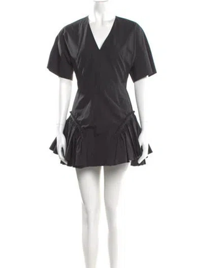 Pre-owned Unttld V-neck Mini Dress W/ Tags In Gray