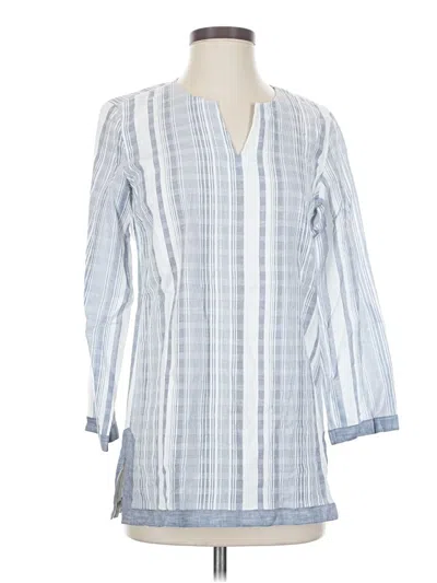 Pre-owned Untuckit 3/4 Sleeve Blouse In Blue