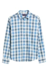 Untuckit Bauer Ombré Check Flannel Button-up Shirt In Blue