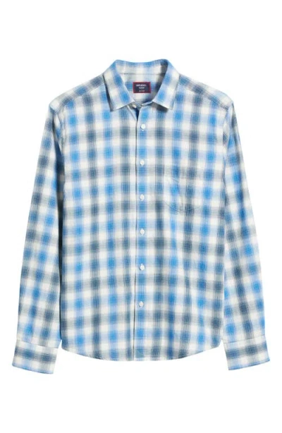 Untuckit Bauer Ombré Check Flannel Button-up Shirt In Blue