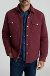 Untuckit Braunfield Quilted Knit Overshirt In Burgundy