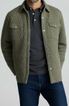 Untuckit Braunfield Quilted Knit Overshirt In Green