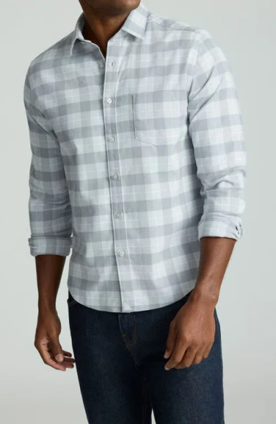 Untuckit Brightlake Check Performance Flannel Button-up Shirt In Gray
