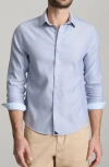 Untuckit Burke Solid Wrinkle Free Cotton Dobby Button-up Shirt In Dark Blue