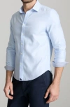 Untuckit Burke Solid Wrinkle Free Cotton Dobby Button-up Shirt In Light Blue
