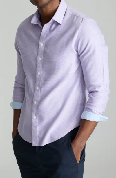 Untuckit Burke Solid Wrinkle Free Cotton Dobby Button-up Shirt In Purple
