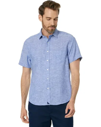 Untuckit Cameron Shirt Men's Blue Linen Wrinkle Resistant Slim Fit Kfc1131