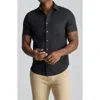 Untuckit Cameron Solid Wrinkle Resistant Linen Button-up Shirt In Black