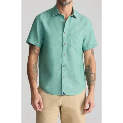 Untuckit Cameron Solid Wrinkle Resistant Linen Button-up Shirt In Green