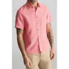 Untuckit Cameron Solid Wrinkle Resistant Linen Button-up Shirt In Pink