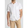 Untuckit Cameron Solid Wrinkle Resistant Linen Button-up Shirt In White