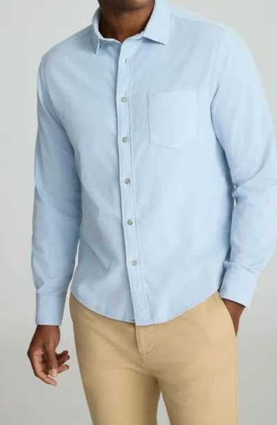 Untuckit Caprone Solid Cotton Corduroy Button-up Shirt In Blue