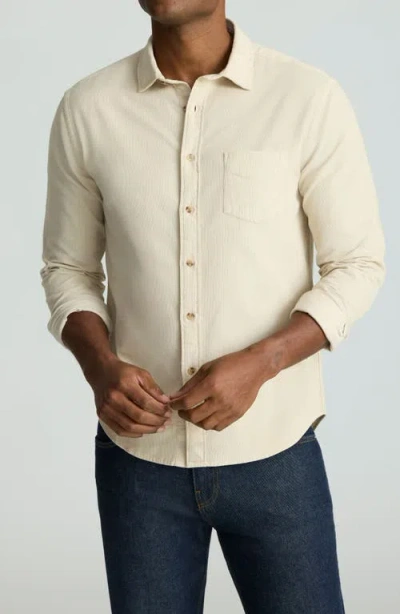 Untuckit Caprone Solid Cotton Corduroy Button-up Shirt In Nude