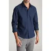 Untuckit Castello Solid Navy Wrinkle Free Cotton Button-up Shirt In Blue