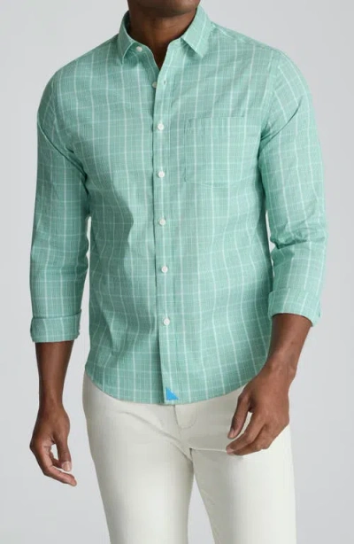 Untuckit Claremont Plaid Cottontek™ Performance Button-up Shirt In Blue
