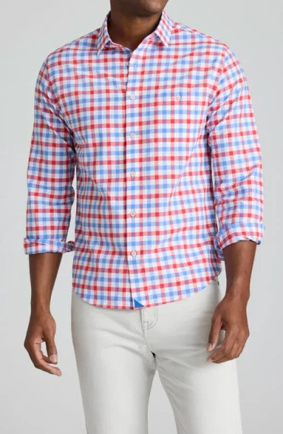 Untuckit Clarkson Regular Fit Check Summerweight Cotton & Linen Button-up Shirt In Multi