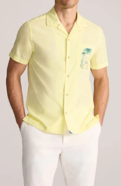 Untuckit Cotton Camp Shirt In Yellow