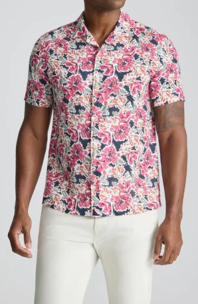 Untuckit Crossman Floral Linen Camp Shirt In Multi
