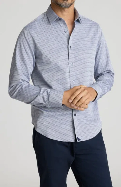 Untuckit Daltrey Wrinkle Resistant Button-up Shirt In Blue