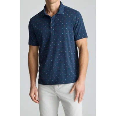 Untuckit Damaschino Floral Wrinkle Free Cotton Polo In Blue
