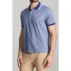 Untuckit Day Tipped Cotton Blend Piqué Performance Polo In Blue