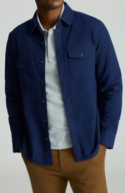 Untuckit Demarin Cotton Overshirt In Blue
