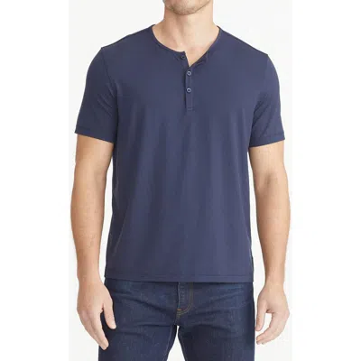 Untuckit Ecosoft Short Sleeve Henley In Navy