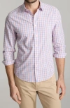 Untuckit Fairchild Plaid Wrinkle Free Cotton Button-up Shirt In Pink