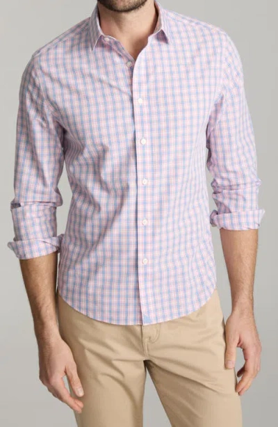 Untuckit Fairchild Plaid Wrinkle Free Cotton Button-up Shirt In Pink