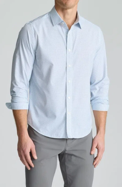 Untuckit Fairfax Microprint Performance Button-up Shirt In Blue
