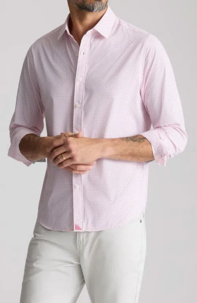 Untuckit Fairfax Microprint Performance Button-up Shirt In Pink
