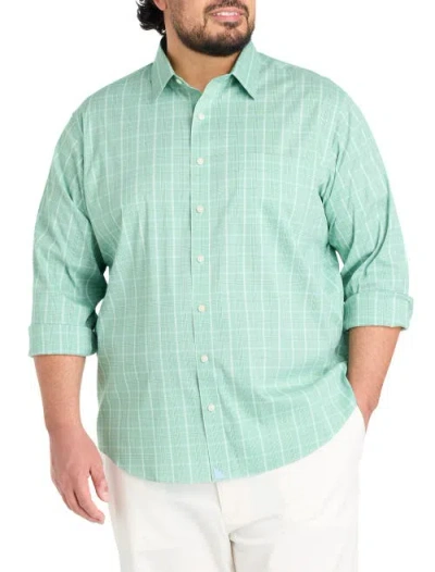Untuckit Fit By Dxl Big & Tall Claremont Performance Cottontek Sport Shirt In Green