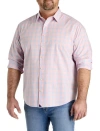 Untuckit Fit By Dxl Big & Tall Clark Wrinkle-free Plaid Sport Shirt In Pink